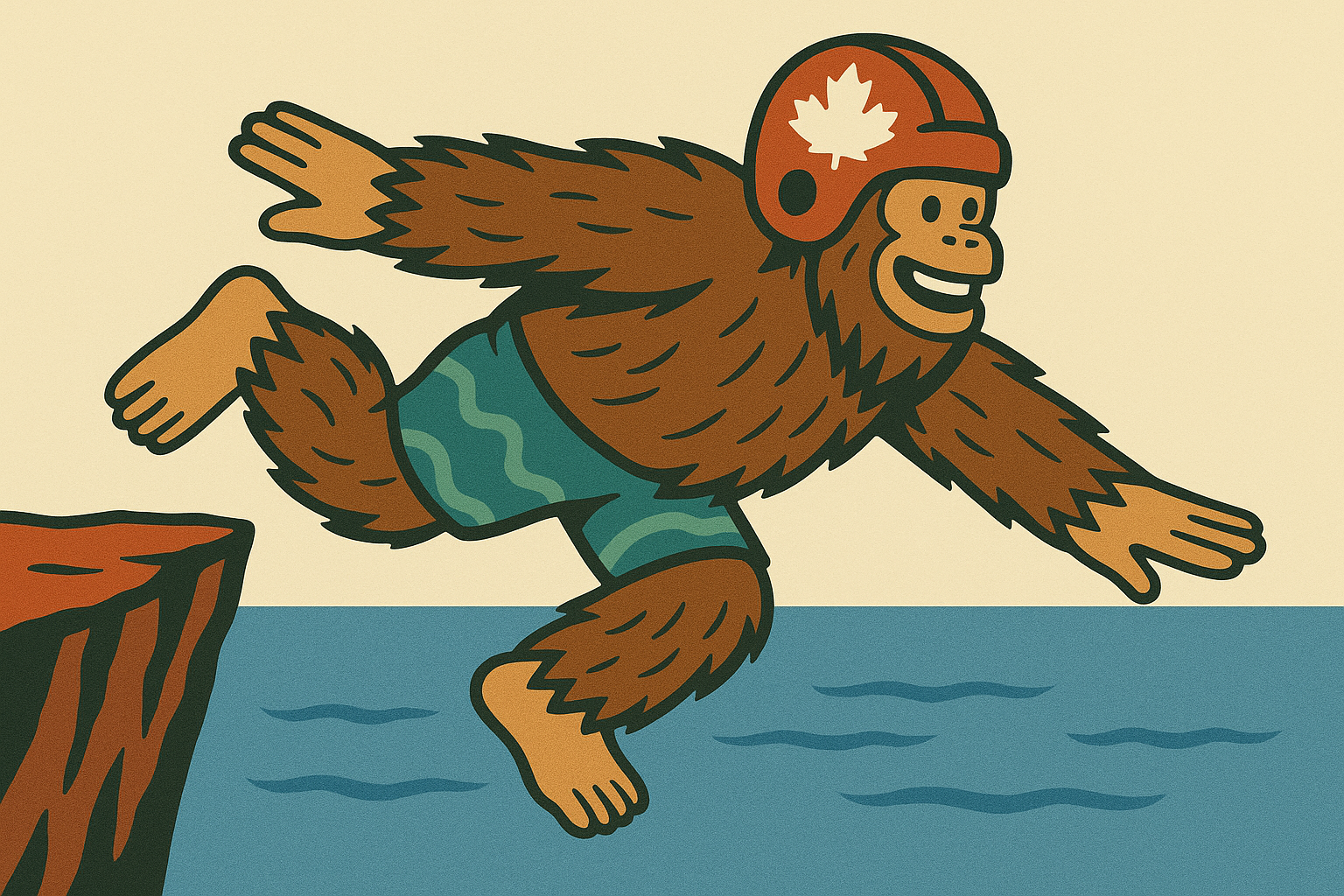 Sasky the otter diving into water